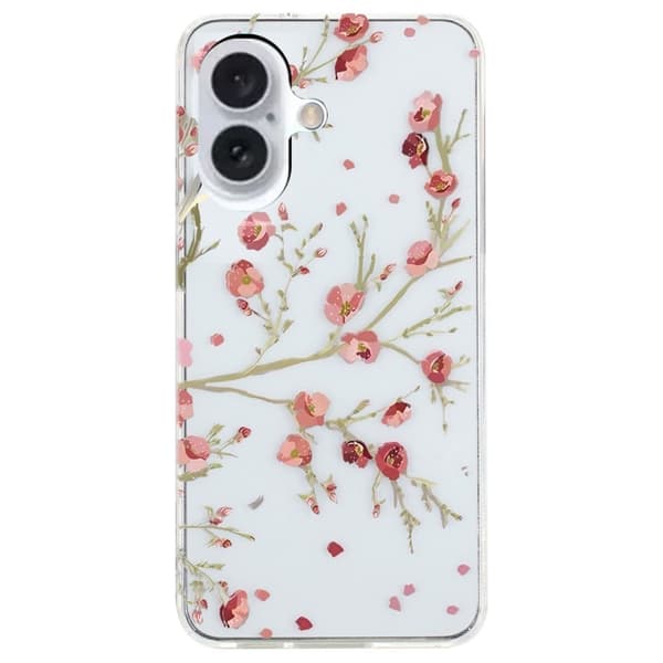 iPhone 16-etui med mønsterutskrift Fleksibelt, fleksibelt mobildeksel - Blomst