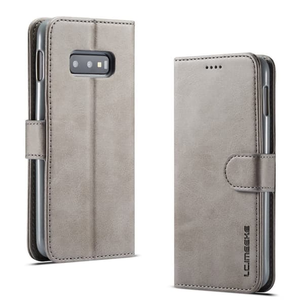LC.IMEEKE Samsung Galaxy S10e flip case - Harmaa