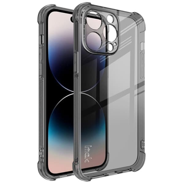 IMAK Airbag cover til iPhone 14 Pro Max - Gennemsigtig Sort