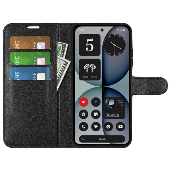 Klassisk Nothing Phone (4a) Pro flip etui - Sort