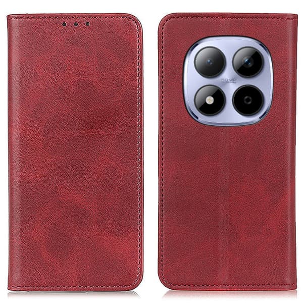 Xiaomi Redmi Note 15 Pro Plus flip etui i ægte læder med pung - Rød