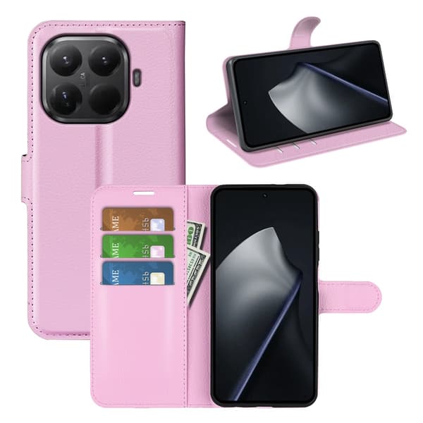Klassisk Xiaomi 17T flip etui - Lyserød