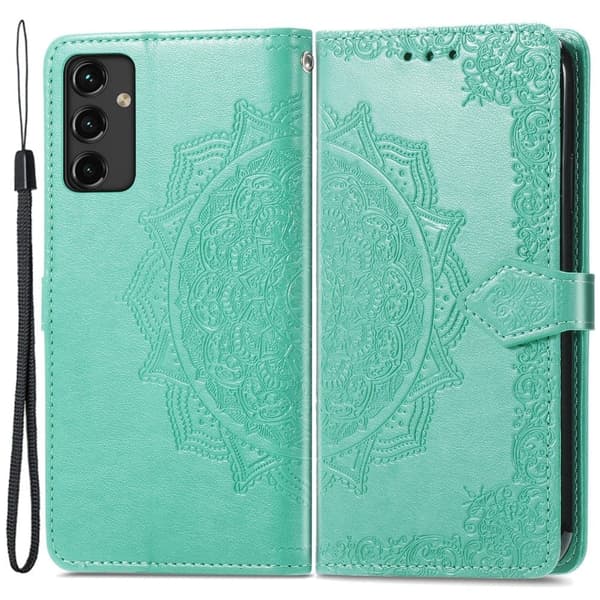 Mandala Samsung Galaxy A14 Flip Etui - Grøn