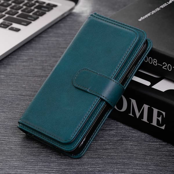 iPhone 17 etui med pung & 10 kortpladser - Grøn