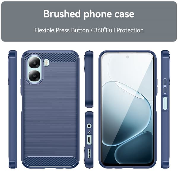 Carbon Flex Oppo A6x cover - Blå