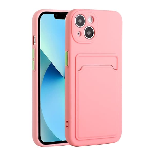 iPhone 13 skal med korthållare - Rosa
