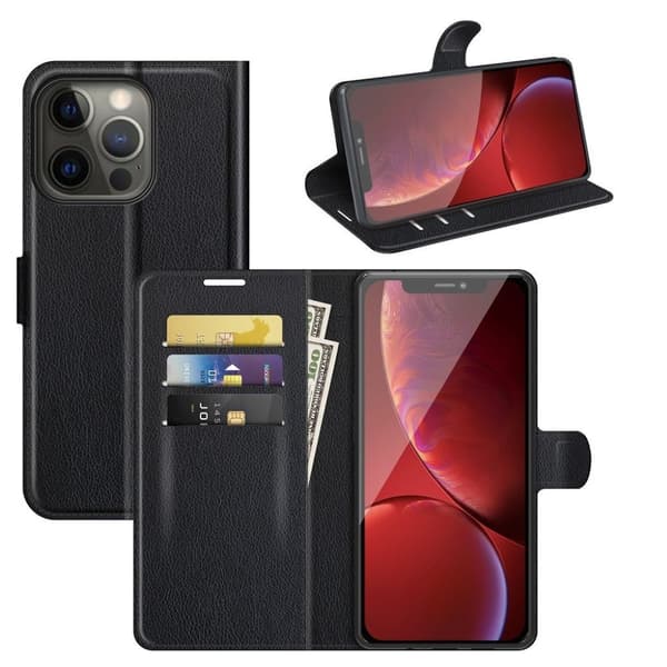 Classic iPhone 13 Pro flip etui - Svart