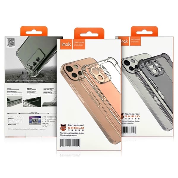 IMAK Airbag cover til iPhone 14 Plus - Gennemsigtig Sort