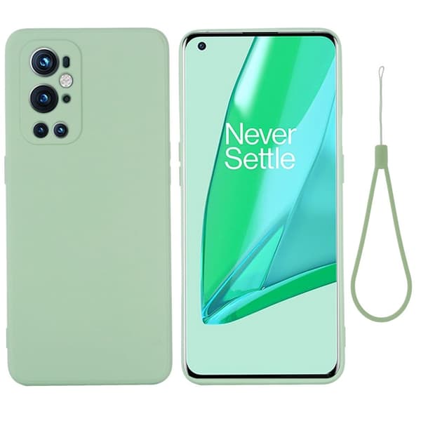 Matt OnePlus 9 Pro skal av flytande silikon - Grön