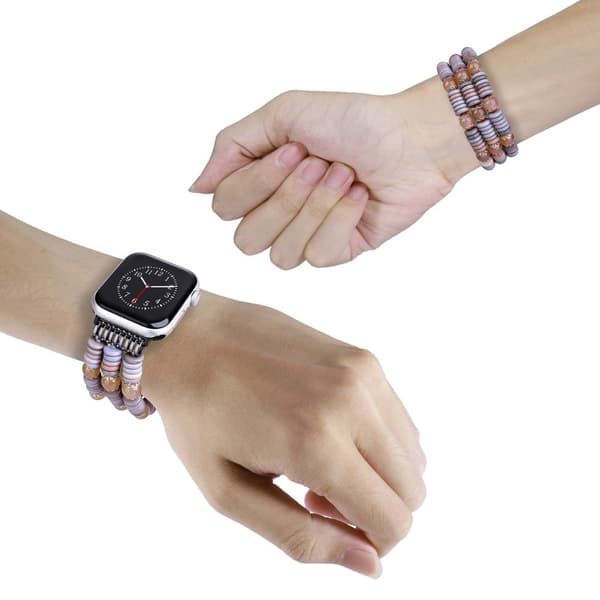 Apple Watch Series 8 (41 mm) urrem i flageolignende perlestil - Kaffe