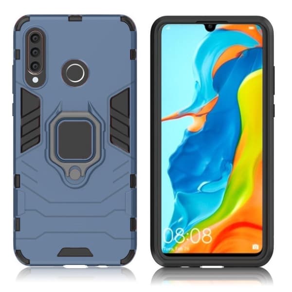 Huawei P30 Lite Fingerring Hybrid Etui - Mørk Blå
