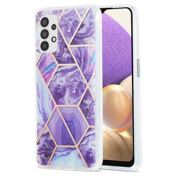 Marble design Samsung Galaxy A23 cover - Mørk Lilla