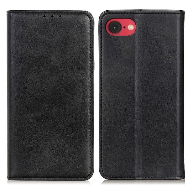 Skinn-etui i lommebok-stil for iPhone 16e - Svart