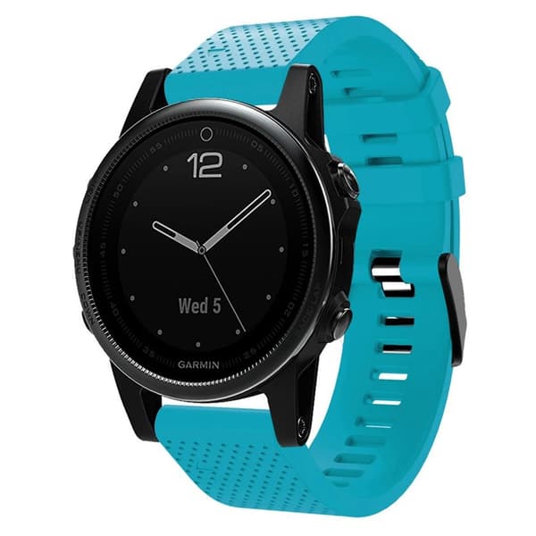 Garmin Fenix 5S Plus Stilfuldt silikone Urrem - Himmelblå