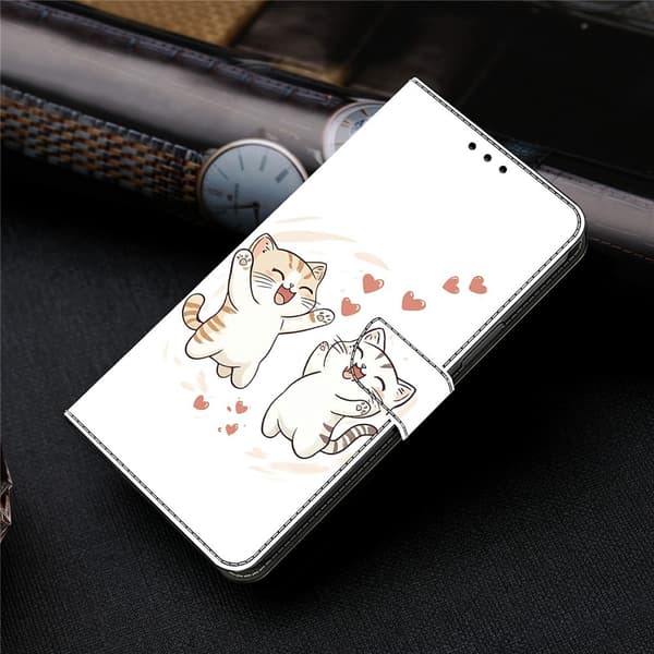 Xiaomi 17 Ultra plånboksfodral, vikbart stativ, mönstertryckt läderfodral - Kärlekskatter