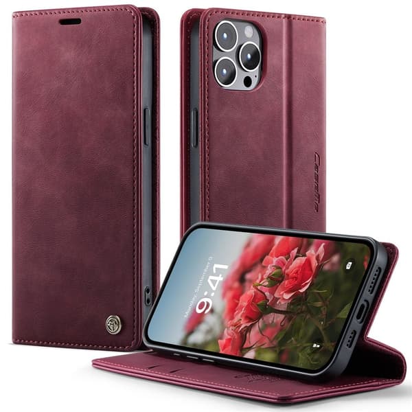 CaseMe iPhone 12 Pro / iPhone 12 vintage-kotelo - Punainen
