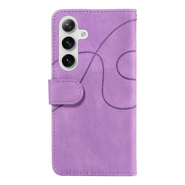 Texturerat läderfodral med handledsband för Samsung Galaxy S24 - Lila