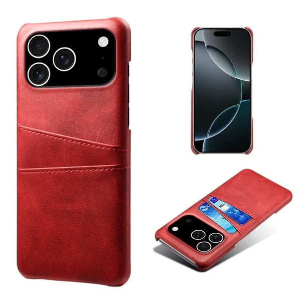 Dual Card iPhone 17 Pro cover - Rød