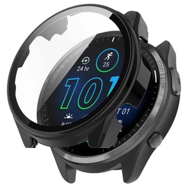 Garmin Forerunner 965 cover med hærdet glas - Sort
