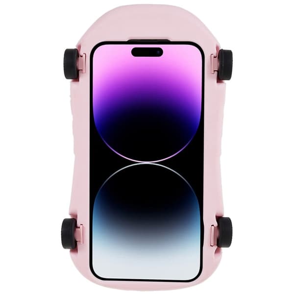 iPhone 14 Pro søtt silikondeksel i racerbilstil - Rosa