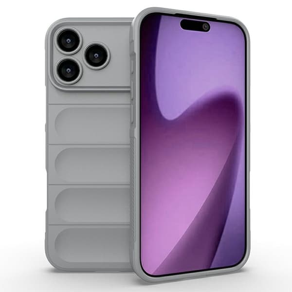 Blødt grebsformet iPhone 17 Pro cover - Lysegrå