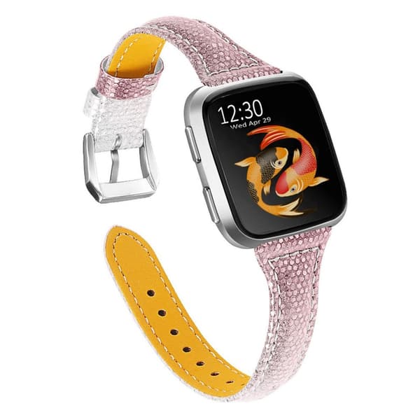 Fitbit Versa / Versa Lite / Blaze / Versa 2 elegant ægte læder Urrem - Lyserød