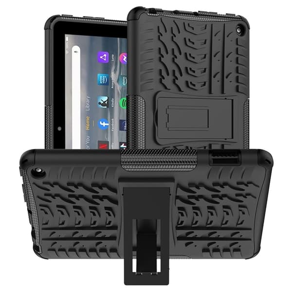 Dekkmønstret kickstand-etui for Amazon Fire 7 (2022) - Svart