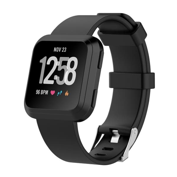 Fitbit Versa blød TPE urrem - Størrelse: L / Sort