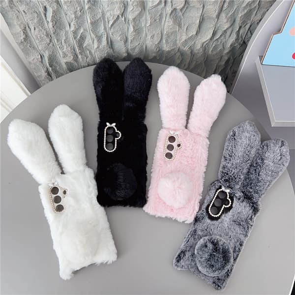 Fluffy Rabbit Samsung Galaxy S26 Plus / Samsung Galaxy S26 deksel - Rosa