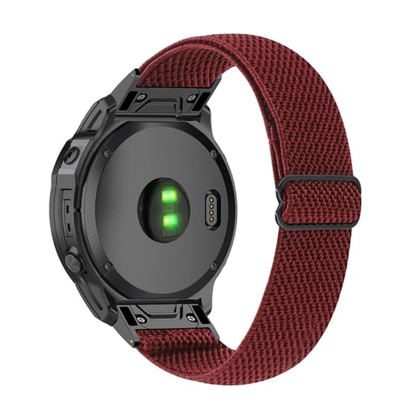 Elastiskt klockarmband i nylon för Garmin-klocka - Vinröd