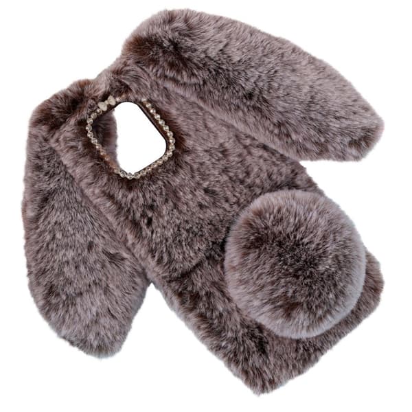 Fluffy Rabbit iPhone 12 Pro / iPhone 12 skal - Brun