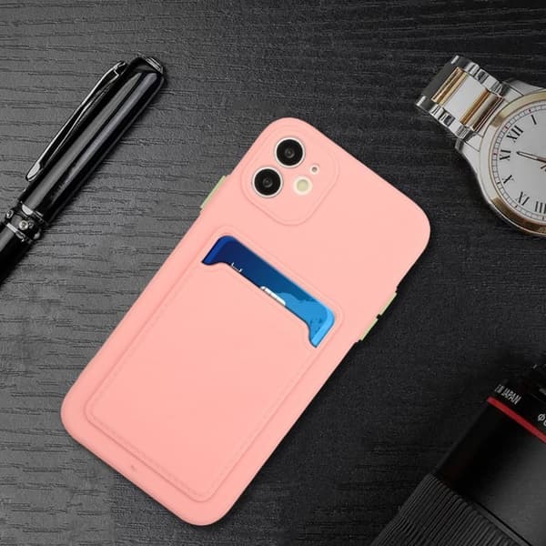 Kortholdercover til iPhone 12 Mini - Pink