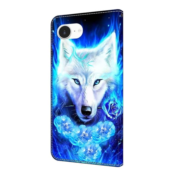 Wonderland iPhone 16e flip-etui - Hvit Ulv