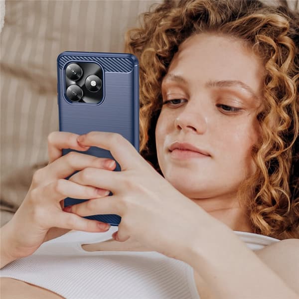 Carbon Flex Honor X5c / Honor X5c Plus 4G cover - Blå