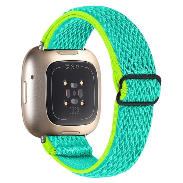Fitbit Sense / Versa 3 joustava kellonhihna säädettävällä soljella - Kellanvihreä
