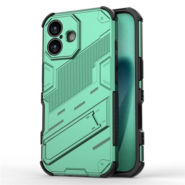 Stødsikkert moderne iPhone 17 hybridcover - Grøn
