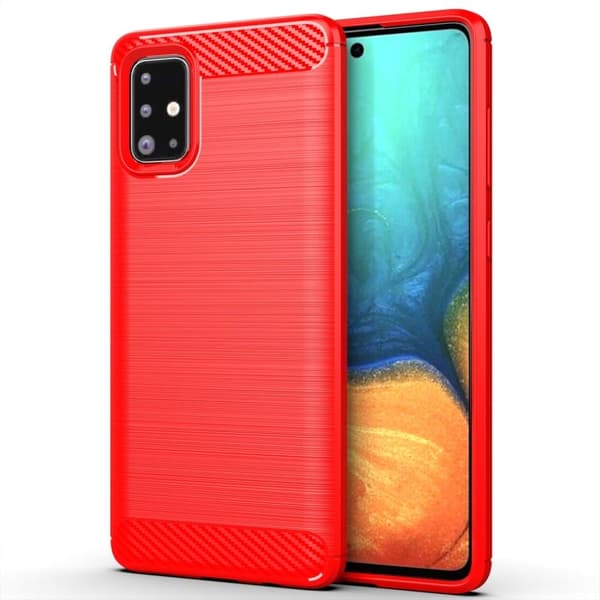 Carbon Flex Samsung Galaxy A71 skal - Röd