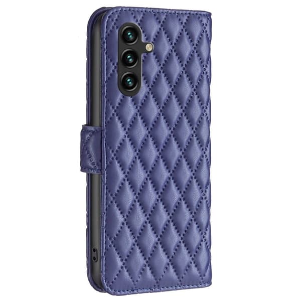 Rombemønster, matt flip-deksel for Samsung Galaxy A15 - Blå