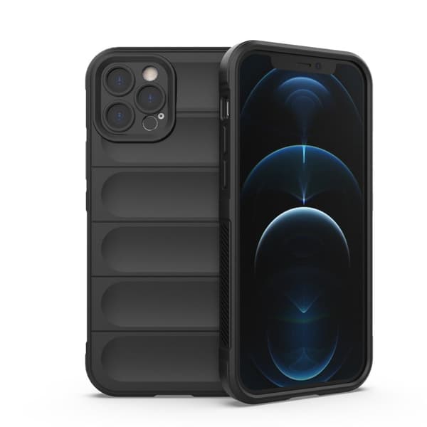 Mjukt greppformat iPhone 12 Pro skal - Svart