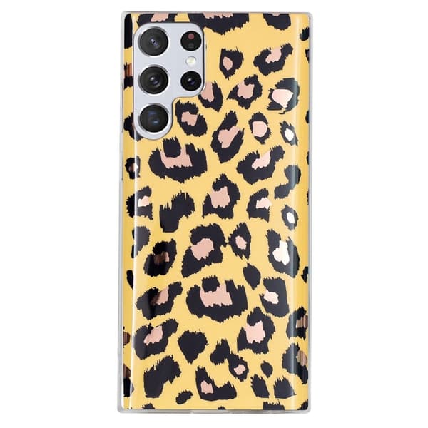 Deco Samsung Galaxy S23 Ultra Etui - Electroplated Leopard Print
