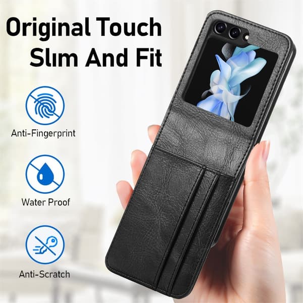 Samsung Galaxy Z Flip5 lædercover - Brun