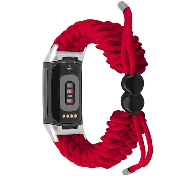 Fitbit Charge 5 elastinen nailon kellonhihna - Punainen