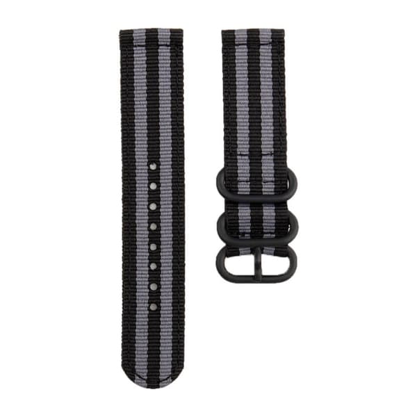 18mm Universal nylon kellohihna - Musta / Harmaa