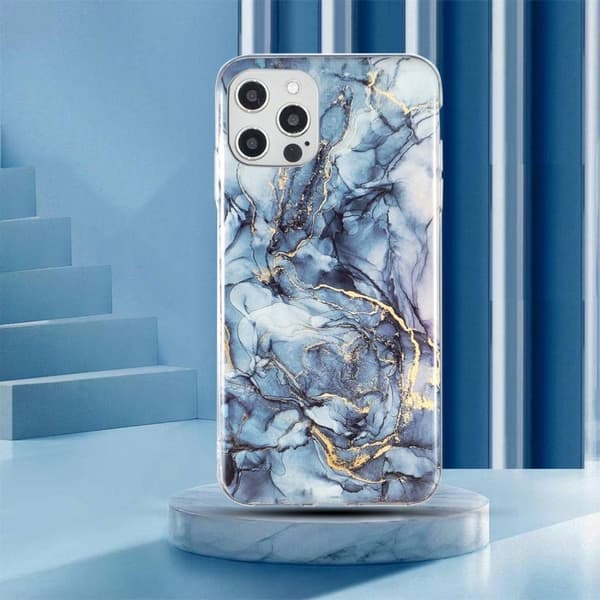 Marmormotiv iPhone 12 Pro Max skal - Grå