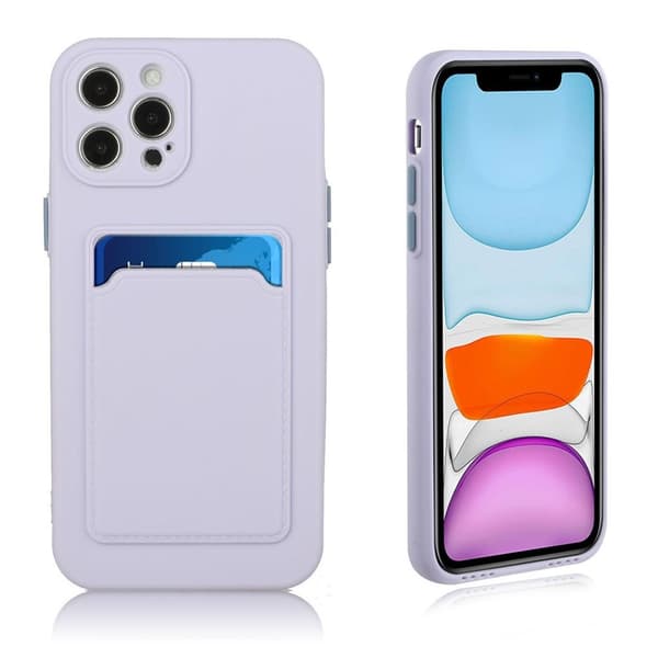 iPhone 12 Pro Max skal med korthållare - Lila