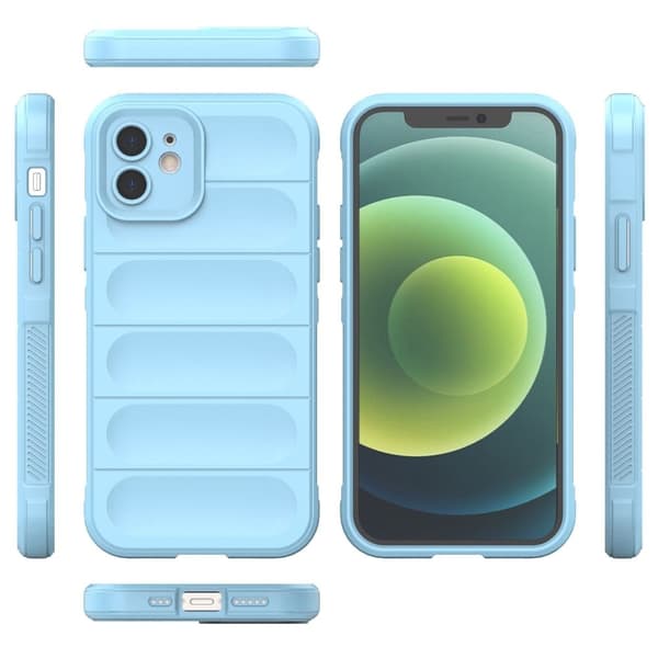 Mjukt greppformat iPhone 12 skal - Silver/Grå