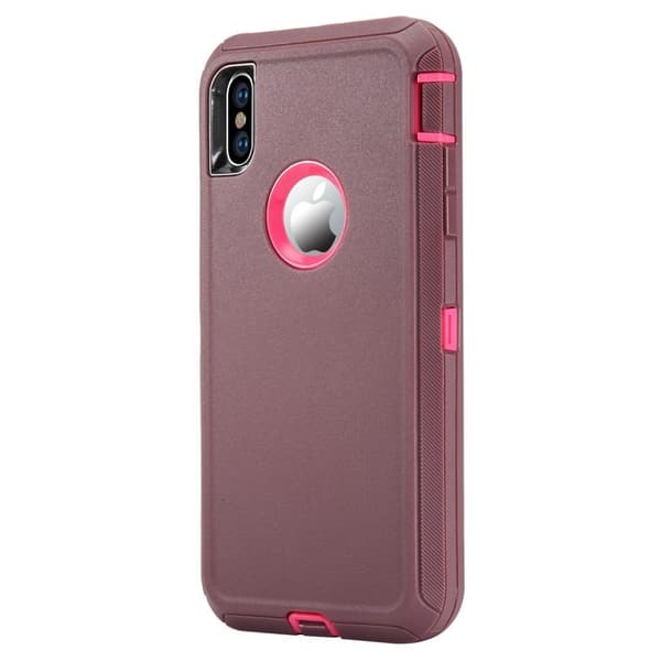 iPhone Xs Max stötsäkert hybridfodral - Kaffe / Ros