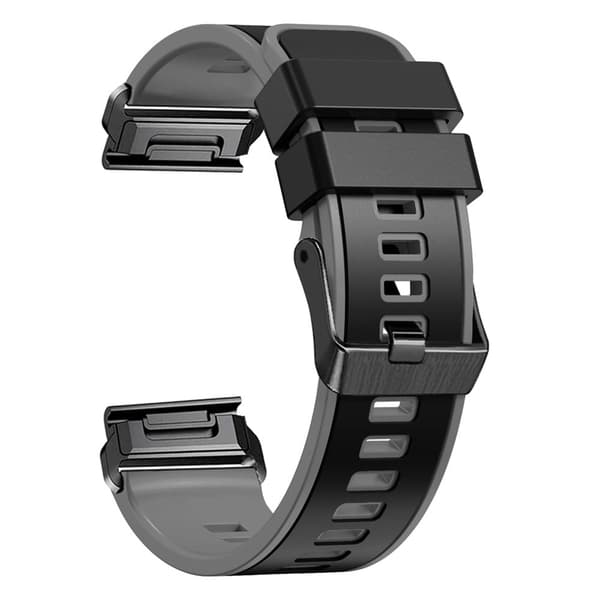 Dobbeltfarvet silikoneurrem til Garmin Watch - Sort / Grå