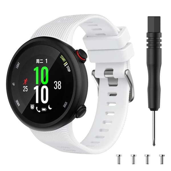 Garmin Forerunner 45S silikone sølv Spænde Urrem - Hvid