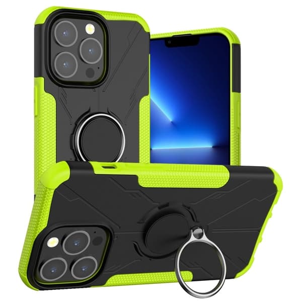 Kickstand-skydd med magnetisk platta för iPhone 13 Pro - Grön
